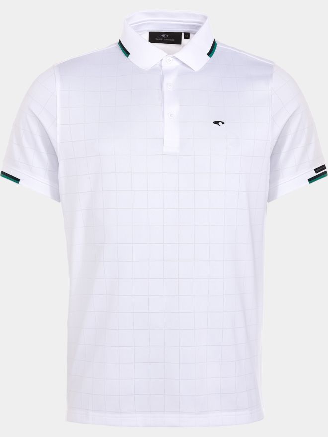 Daniel Springs Jaquard-Struktur Halbarm Polo weiß
