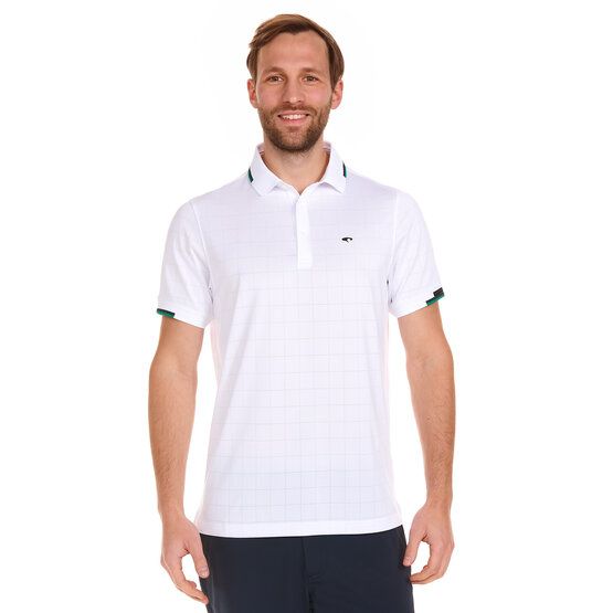 Daniel Springs  Jaquard structure half-sleeved polo white