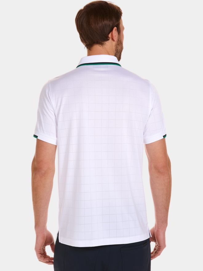 Daniel Springs Jaquard-Struktur Halbarm Polo weiß
