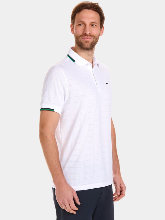 Daniel Springs Jaquard-Struktur Halbarm Polo weiß