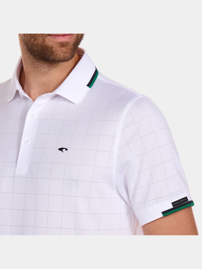 Daniel Springs Jaquard-Struktur Halbarm Polo weiß
