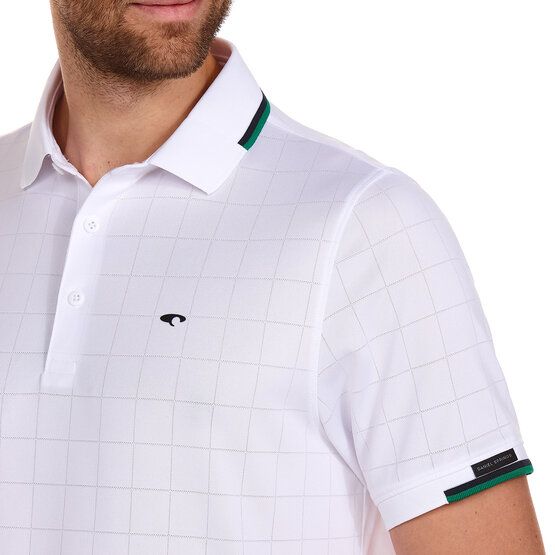 Daniel Springs  Jaquard structure half-sleeved polo white