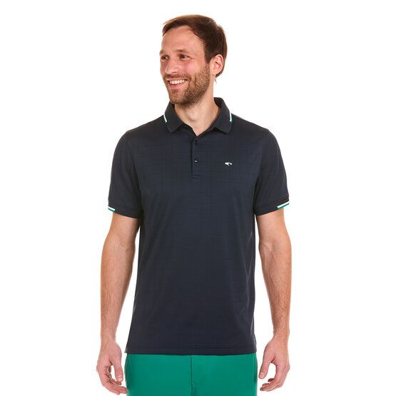 Daniel Springs Jaquard-Struktur Halbarm Polo navy