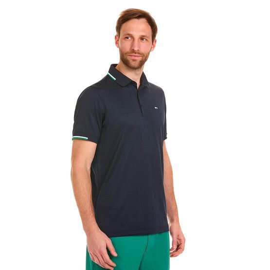 Daniel Springs Jaquard-Struktur Halbarm Polo navy