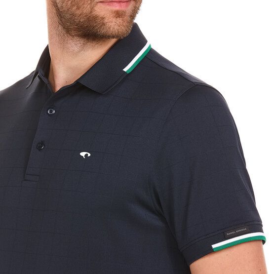 Daniel Springs Jaquard-Struktur Halbarm Polo navy