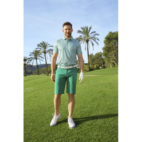 Daniel Springs  Minimal print functional half-sleeved polo green