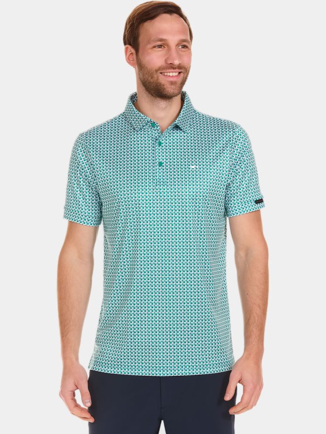 Daniel Springs Minimal Druck Funktions Halbarm Polo grün