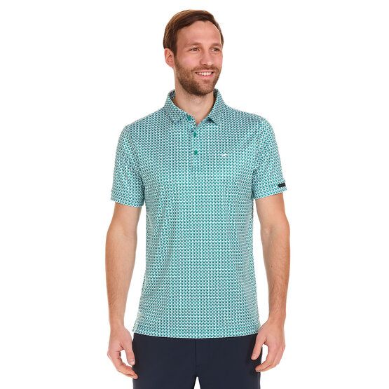 Daniel Springs  Minimal print functional half-sleeved polo green