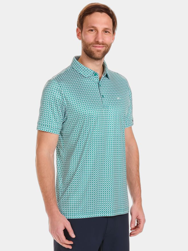 Daniel Springs Minimal Druck Funktions Halbarm Polo grün