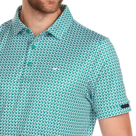 Daniel Springs  Minimal print functional half-sleeved polo green