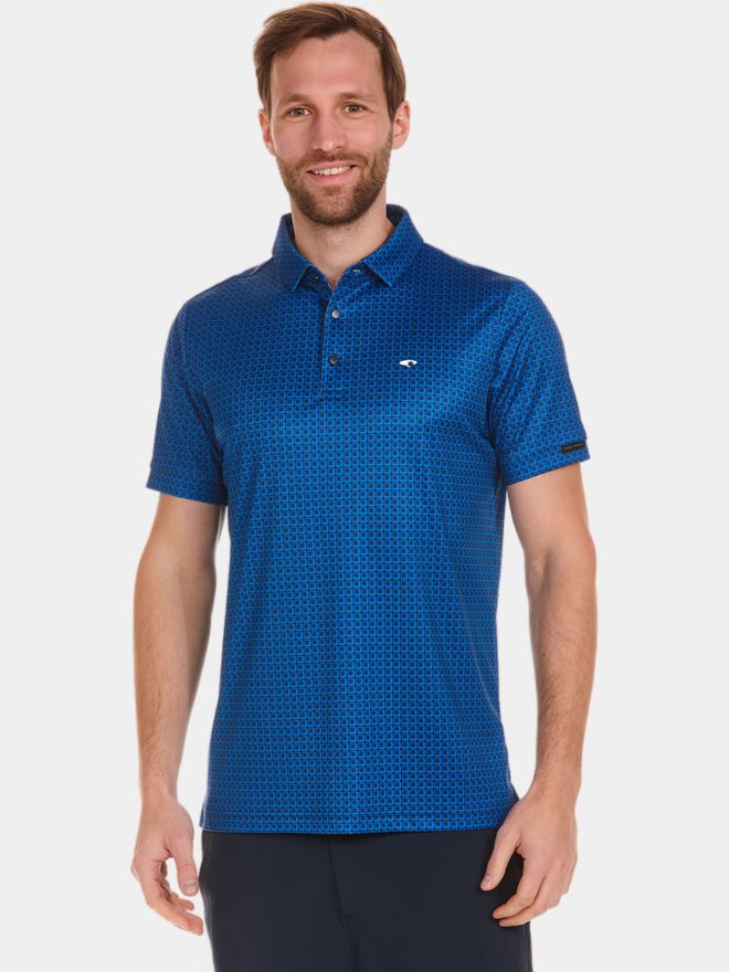 Daniel Springs Minimal Druck Funktions Halbarm Polo blau