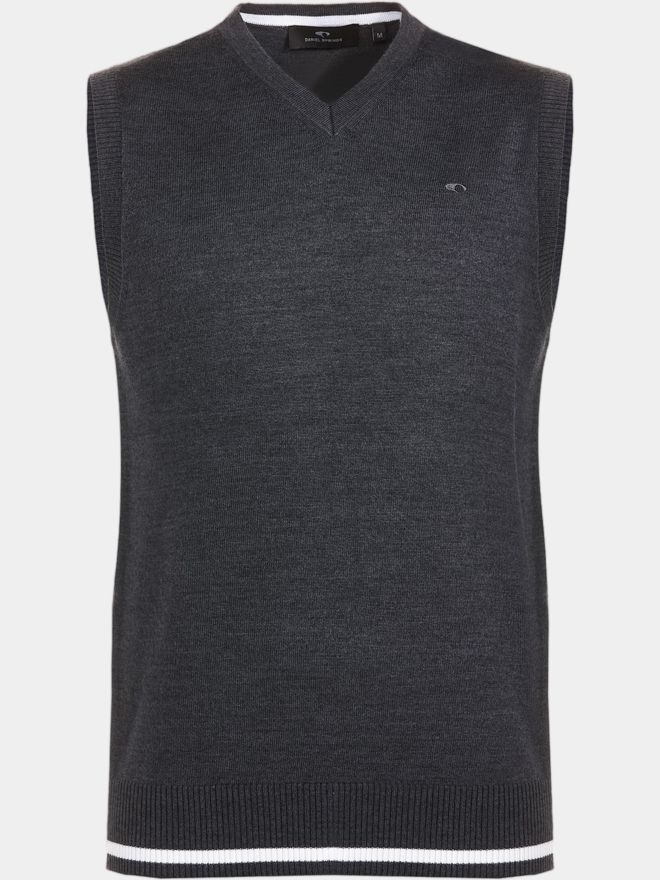 Daniel Springs basic slipover Pullunder Strick dunkelgrau melange