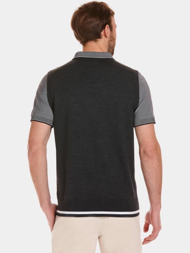 Daniel Springs basic slipover Pullunder Strick dunkelgrau melange