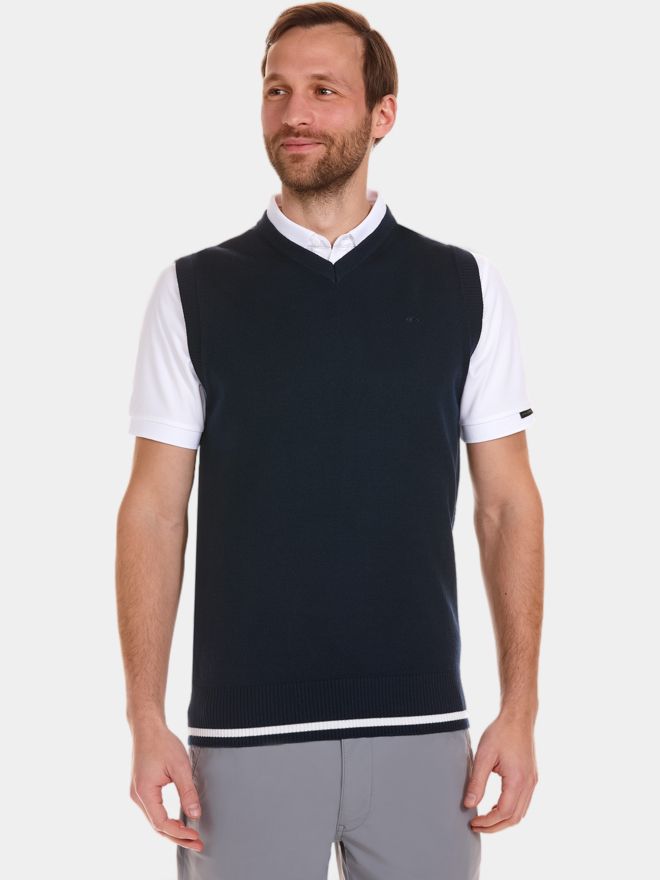 Daniel Springs basic slipover Pullunder Strick navy