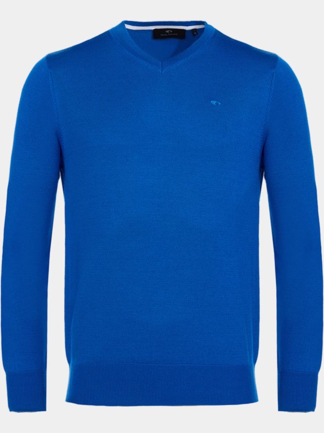 Daniel Springs Basic Pullover Strick blau