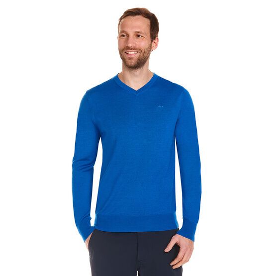 Daniel Springs Basic Pullover Strick blau