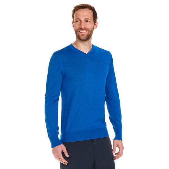 Daniel Springs Basic Pullover Strick blau