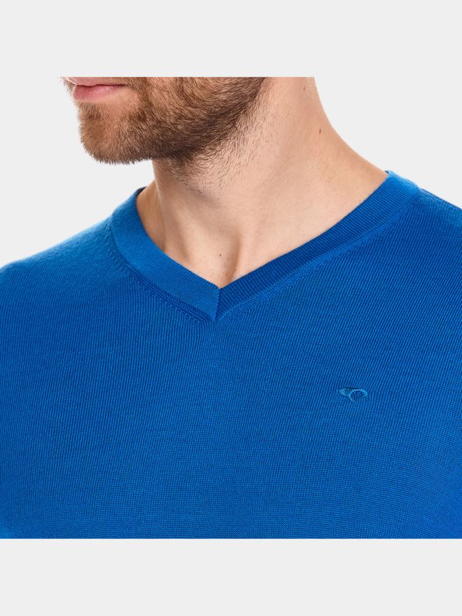 Daniel Springs Basic Pullover Strick blau