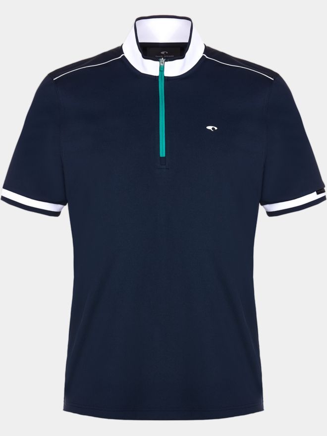 Daniel Springs Zip-Stehkragen Halbarm Polo navy