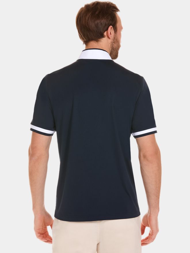 Daniel Springs Zip-Stehkragen Halbarm Polo navy