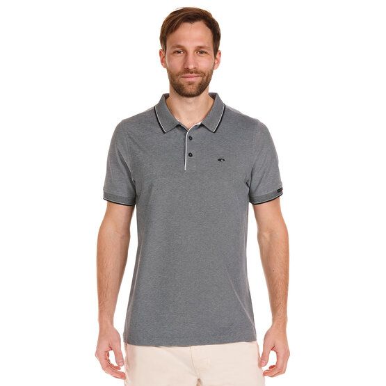 Daniel Springs 2-Tone Pique Halbarm Polo schwarz