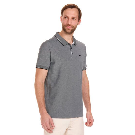 Daniel Springs 2-Tone Pique Halbarm Polo schwarz