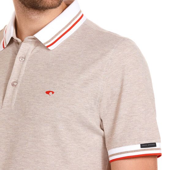 Daniel Springs Melange Polo Halbarm Polo beige