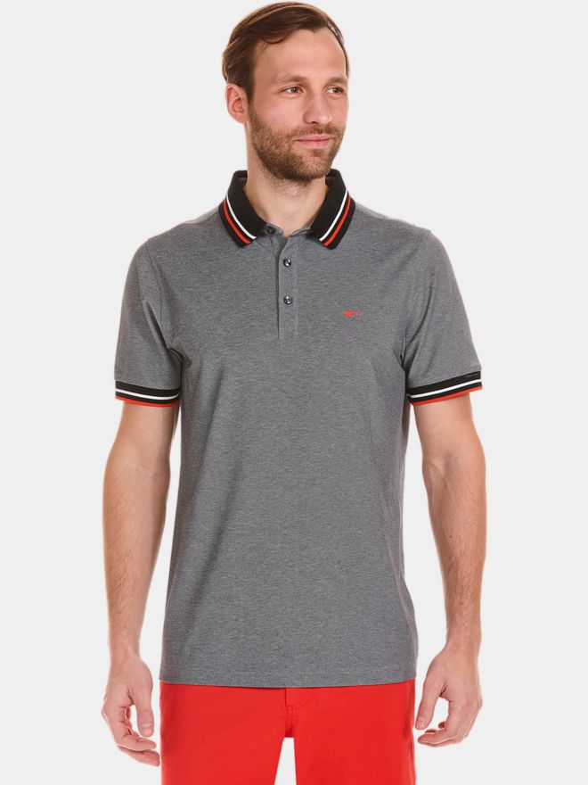 Daniel Springs melange polo Halbarm Polo anthrazit