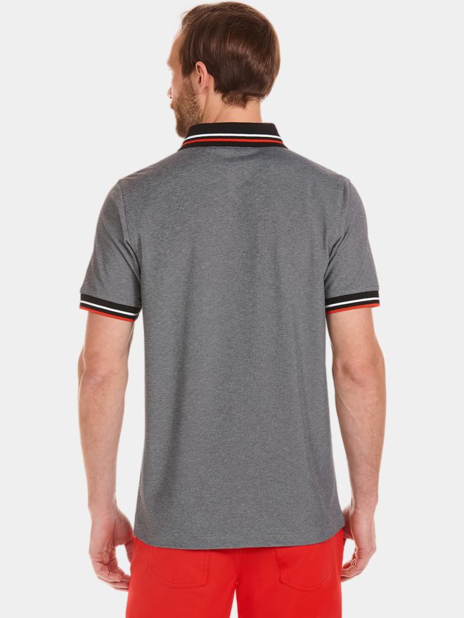 Daniel Springs melange polo Halbarm Polo anthrazit