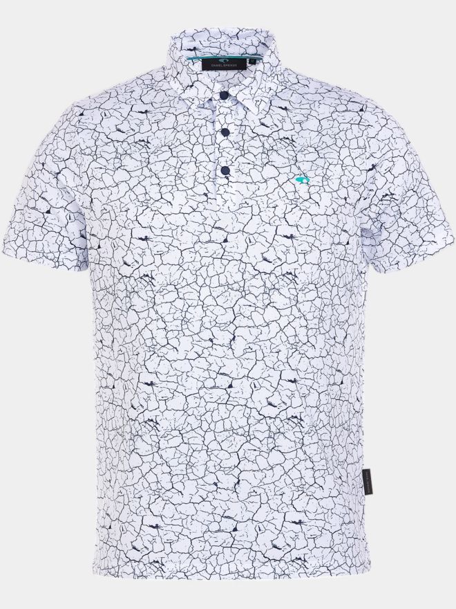 Daniel Springs print polo Halbarm Polo weiß