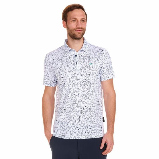 Daniel Springs print polo Halbarm Polo weiß