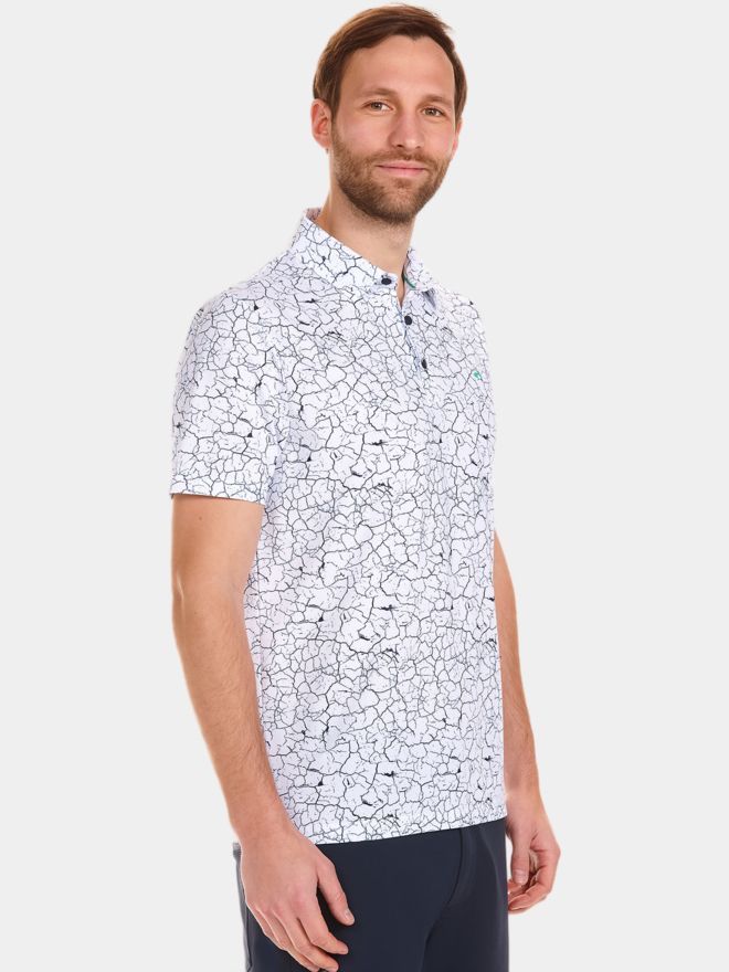 Daniel Springs print polo Halbarm Polo weiß