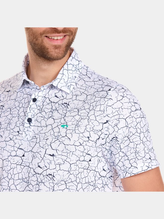 Daniel Springs print polo Halbarm Polo weiß