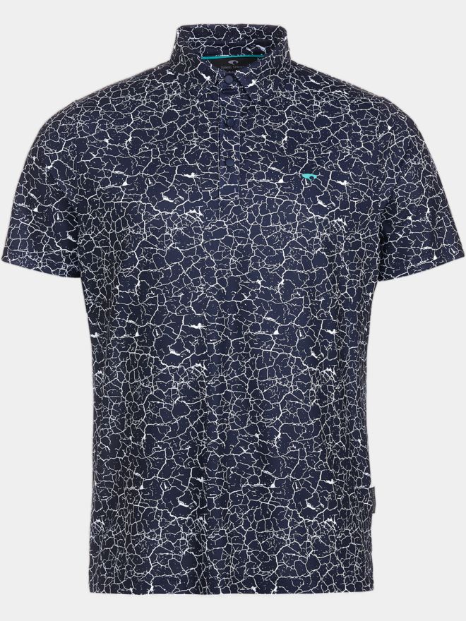 Daniel Springs print polo Halbarm Polo navy