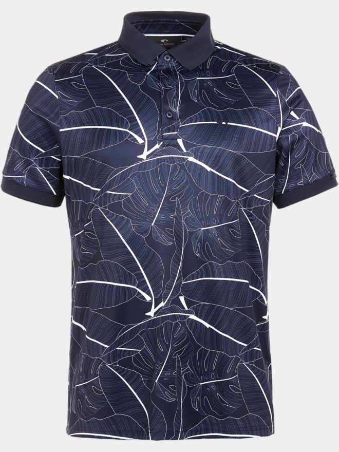 Daniel Springs repeated print polo Halbarm Polo navy