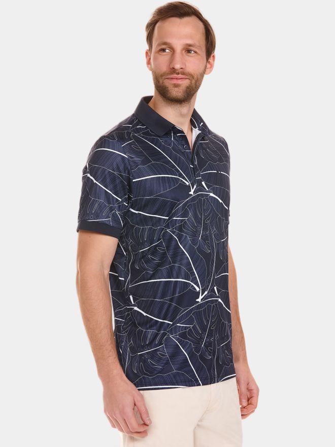 Daniel Springs repeated print polo Halbarm Polo navy