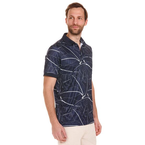 Daniel Springs  repeated print polo half sleeve polo navy