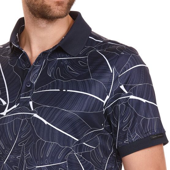 Daniel Springs repeated print polo Halbarm Polo navy