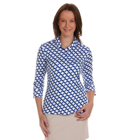 Valiente  Print 3/4 sleeve polo royal