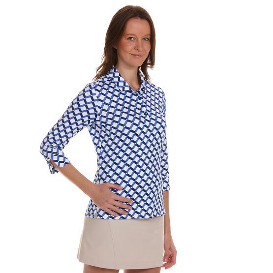 Valiente  Print 3/4 sleeve polo royal