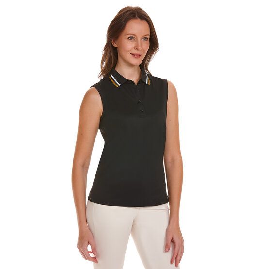 Valiente  Functional pique without sleeves polo black