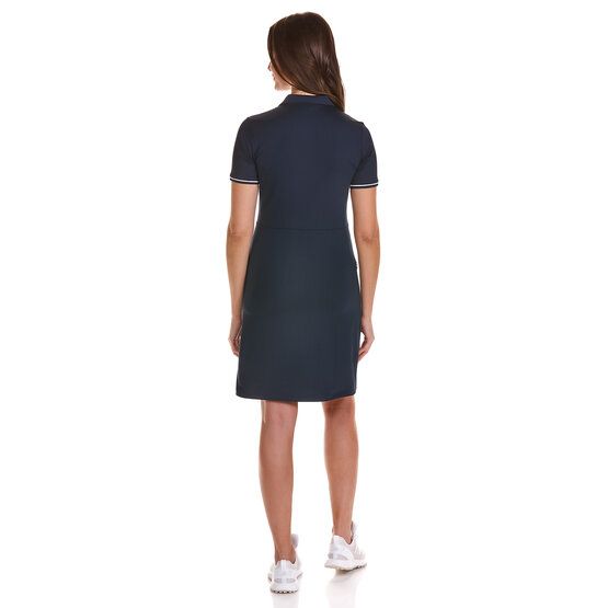 Valiente  Dot jacquard half-sleeve dress navy