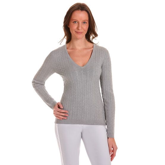 Valiente  Cable knit sweater light gray melange