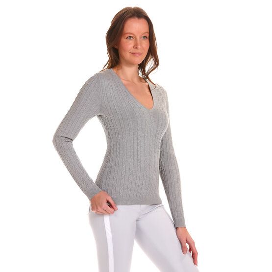 Valiente  Cable knit sweater light gray melange