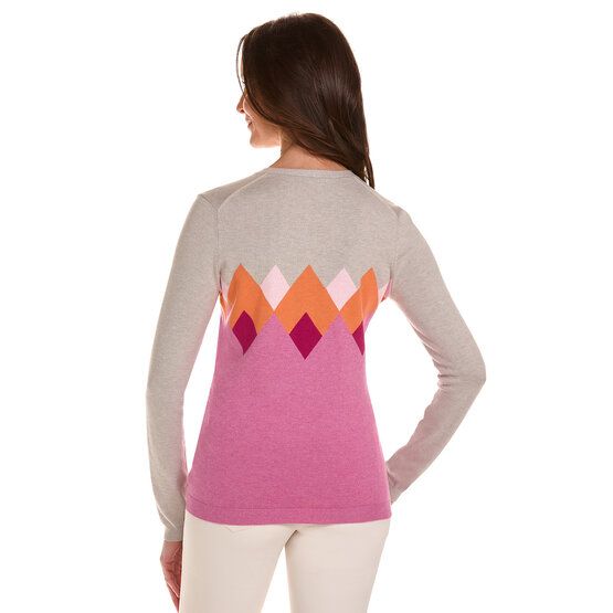 Valiente  Diamond jacquard sweater knit pink