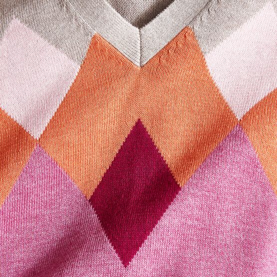 Valiente  Diamond jacquard sweater knit pink