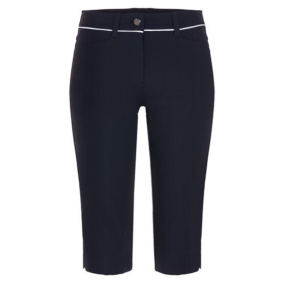 Valiente  JULIE contrast piping capri pants navy