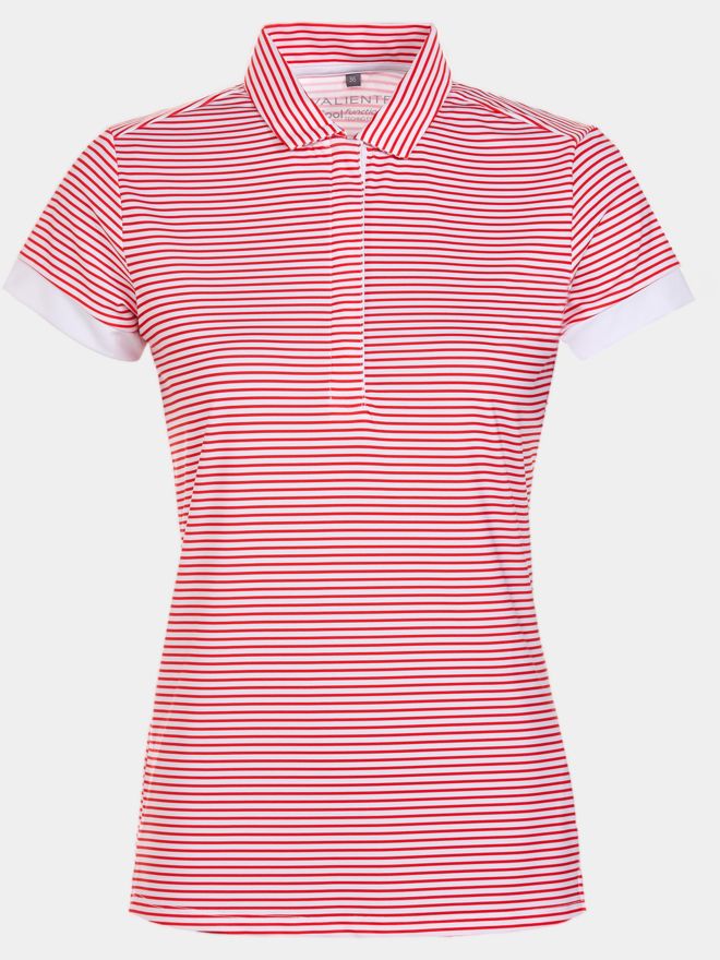 Valiente Streifen-Druck Halbarm Polo rot