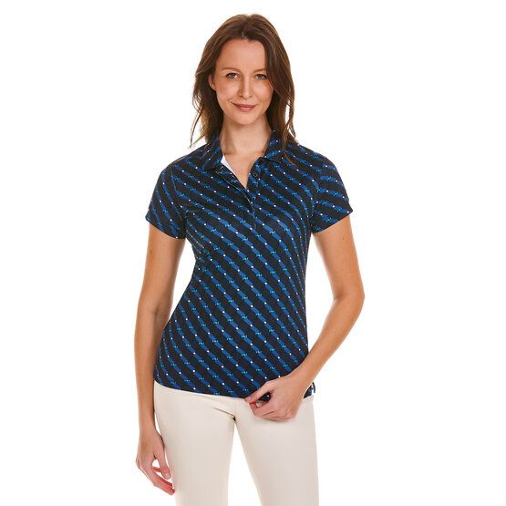 Valiente  Polo print half sleeve polo navy