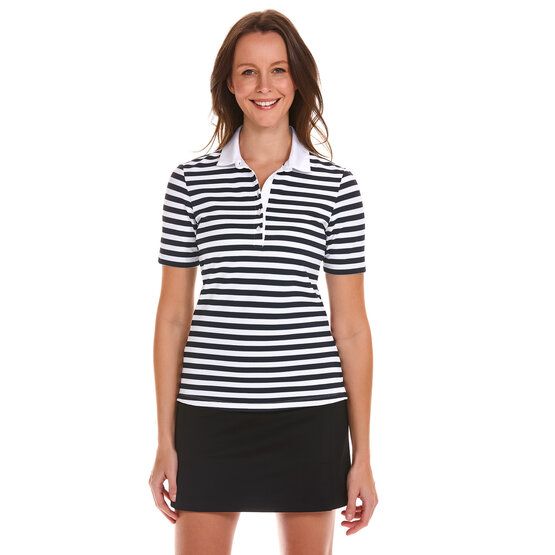 Valiente  Jaquard stripe half-sleeve polo navy